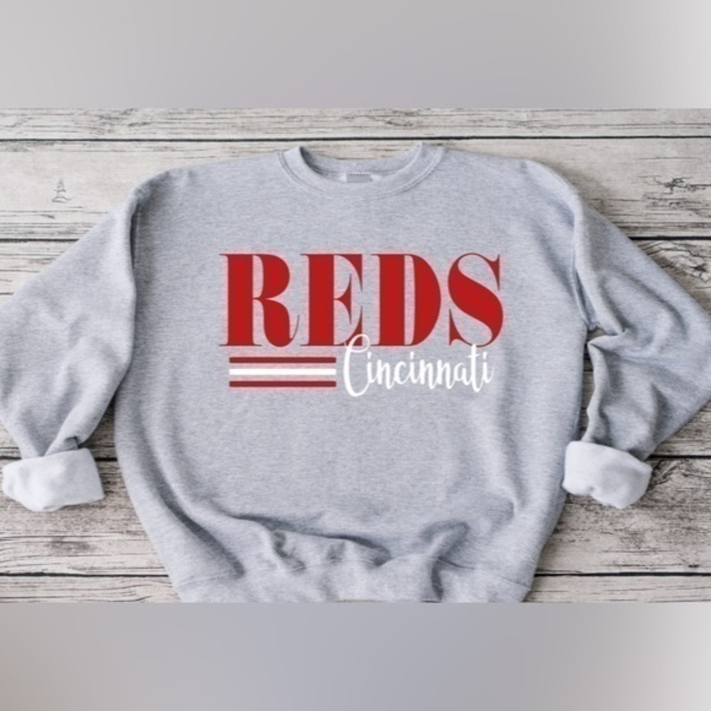 Reds Striped Crewneck